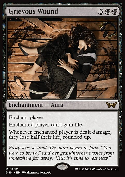 Grievous Wound, Duskmourn: House of Horror #102, Magic: The Gathering card