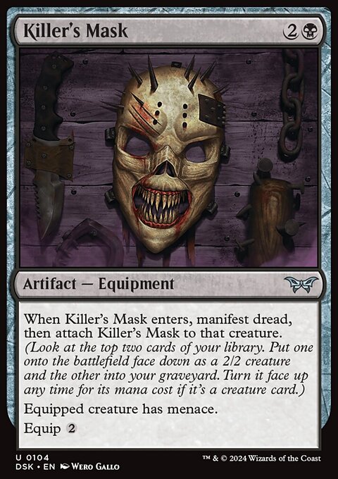 Killer's Mask, Duskmourn: House of Horror #104, Magic: The Gathering card