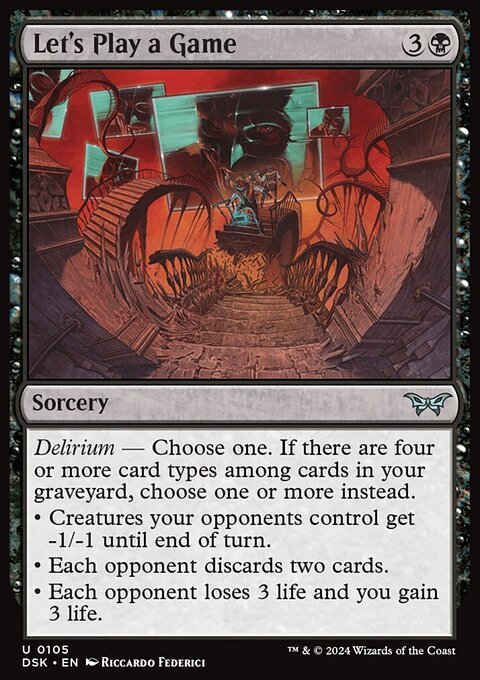 Let's Play a Game, Duskmourn: House of Horror #105, Magic: The Gathering card