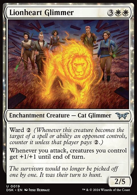 Lionheart Glimmer, Duskmourn: House of Horror #19, Magic: The Gathering card