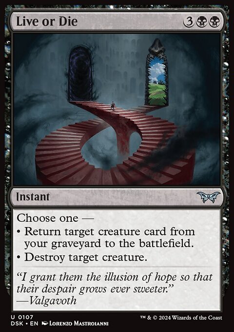 Live or Die, Duskmourn: House of Horror #107, Magic: The Gathering card