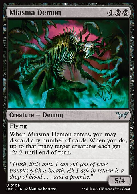 Miasma Demon, Duskmourn: House of Horror #109, Magic: The Gathering card
