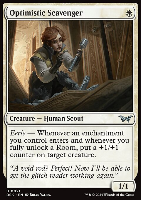 Optimistic Scavenger, Duskmourn: House of Horror #21, Magic: The Gathering card
