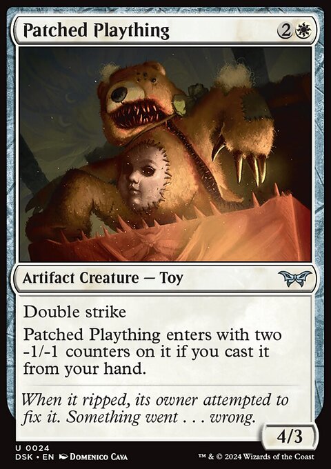 Patched Plaything, Duskmourn: House of Horror #24, Magic: The Gathering card