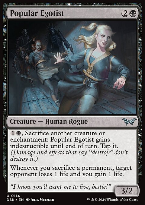 Popular Egotist, Duskmourn: House of Horror #114, Magic: The Gathering card