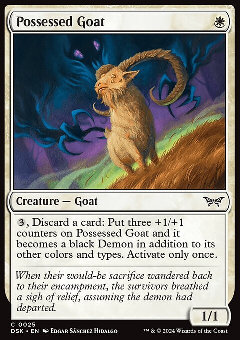 Possessed Goat, Duskmourn: House of Horror #25, Magic: The Gathering card