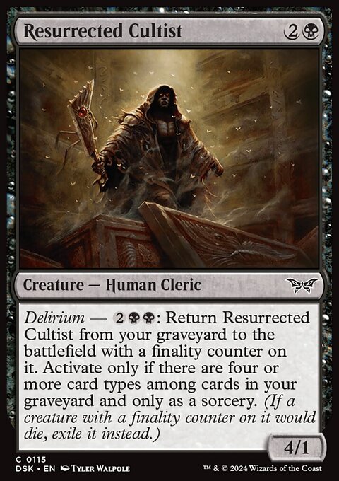 Resurrected Cultist, Duskmourn: House of Horror #115, Magic: The Gathering card