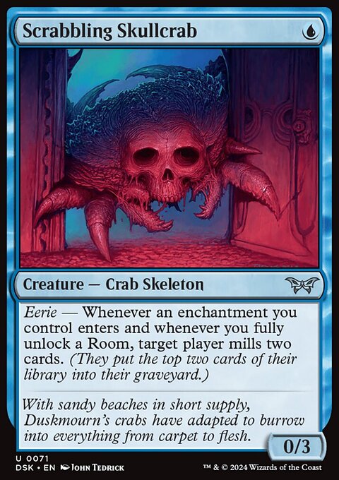 Scrabbling Skullcrab, Duskmourn: House of Horror #71, Magic: The Gathering card