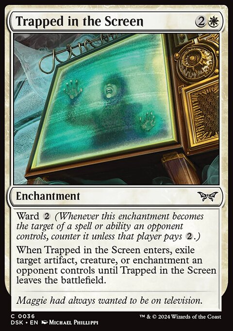Trapped in the Screen, Duskmourn: House of Horror #36, Magic: The Gathering card