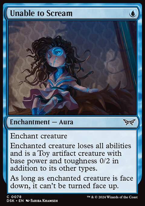Unable to Scream, Duskmourn: House of Horror #78, Magic: The Gathering card