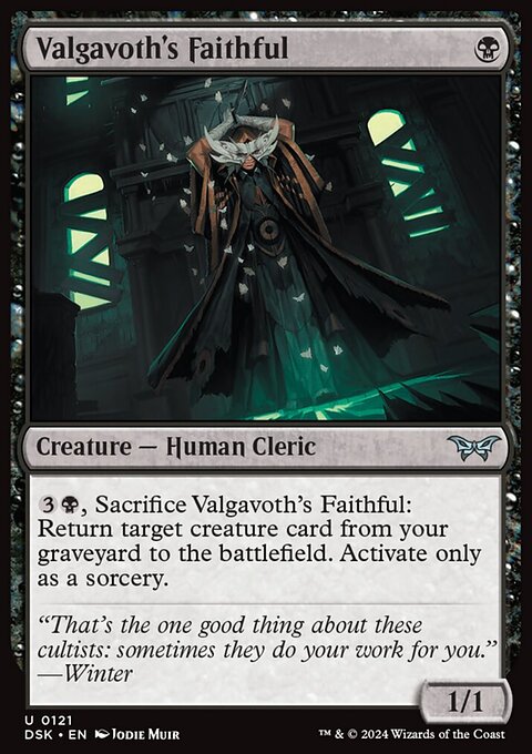 Valgavoth's Faithful, Duskmourn: House of Horror #121, Magic: The Gathering card