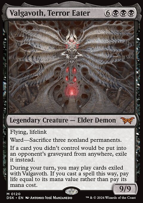 Valgavoth, Terror Eater, Duskmourn: House of Horror #120, Magic: The Gathering card