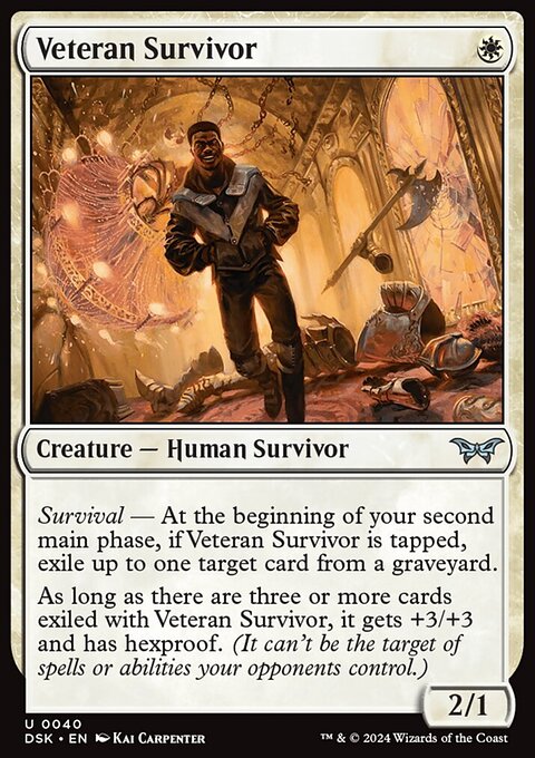 Veteran Survivor, Duskmourn: House of Horror #40, Magic: The Gathering card