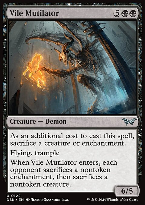 Vile Mutilator, Duskmourn: House of Horror #122, Magic: The Gathering card