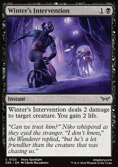 Winter's Intervention, Duskmourn: House of Horror #123, Magic: The Gathering card