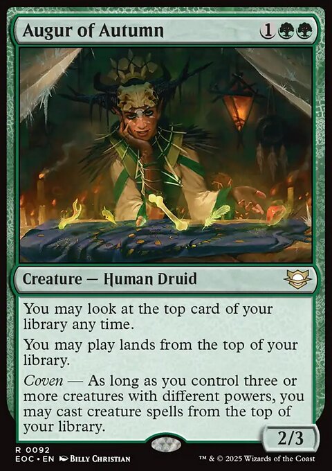 Augur of Autumn, Edge of Eternities Commander #92, Magic: The Gathering card