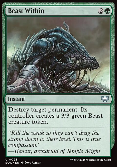 Beast Within, Edge of Eternities Commander #93, Magic: The Gathering card