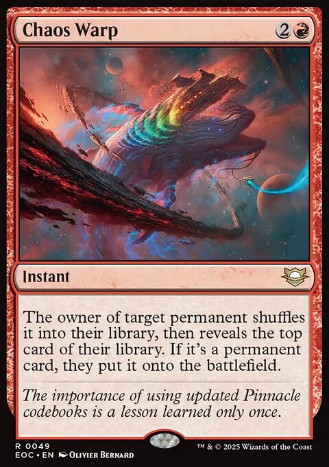 Chaos Warp, Edge of Eternities Commander #49, Magic: The Gathering card