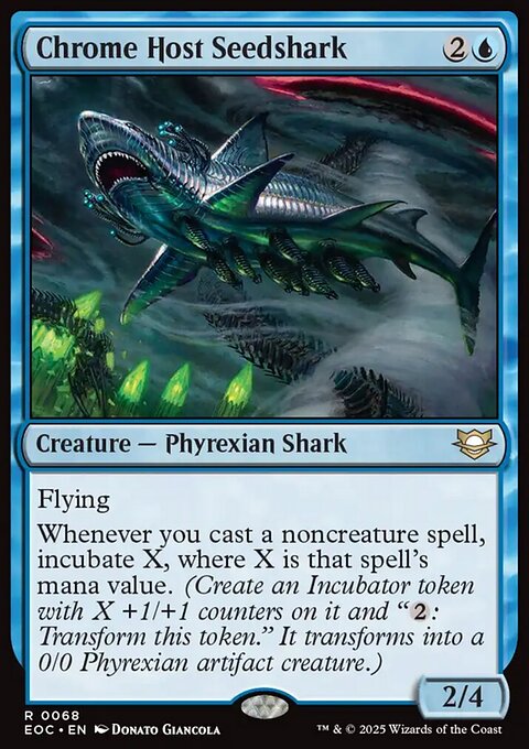 Chrome Host Seedshark, Edge of Eternities Commander #68, Magic: The Gathering card