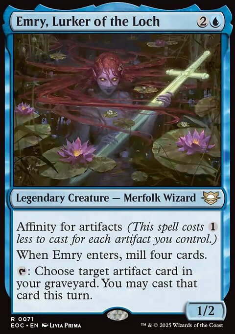 Emry, Lurker of the Loch, Edge of Eternities Commander #71, Magic: The Gathering card
