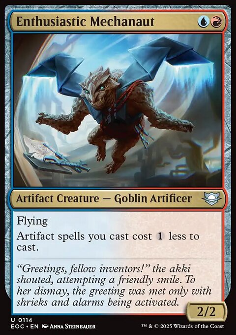 Enthusiastic Mechanaut, Edge of Eternities Commander #114, Magic: The Gathering card
