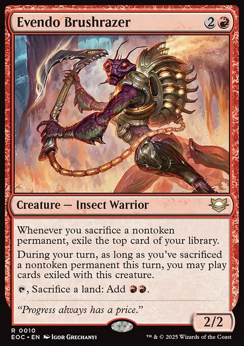 Evendo Brushrazer, Edge of Eternities Commander #10, Magic: The Gathering card