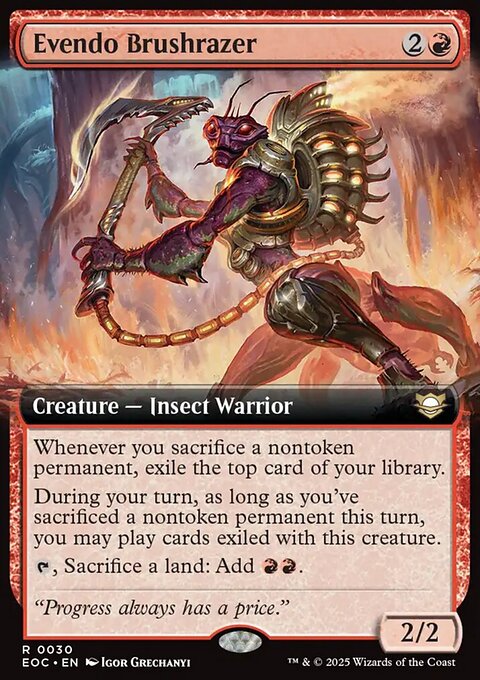 Evendo Brushrazer, Edge of Eternities Commander #30, Magic: The Gathering card