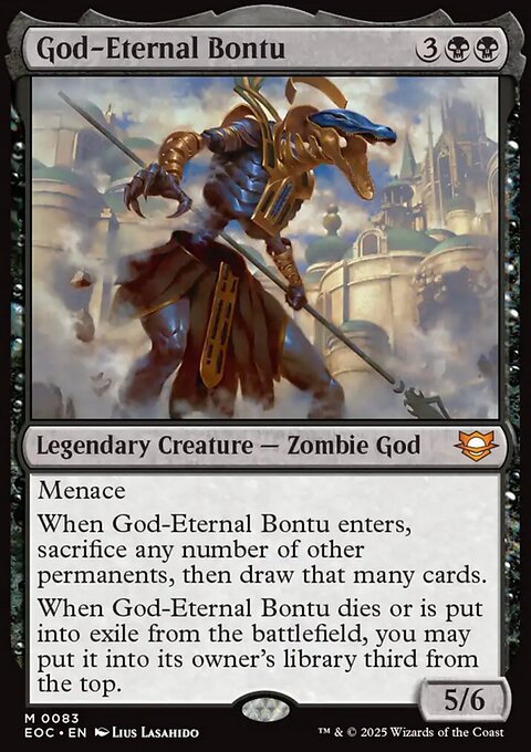 God-Eternal Bontu, Edge of Eternities Commander #83, Magic: The Gathering card