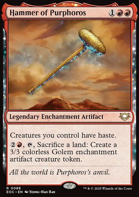 Hammer of Purphoros, Edge of Eternities Commander #88, Magic: The Gathering card