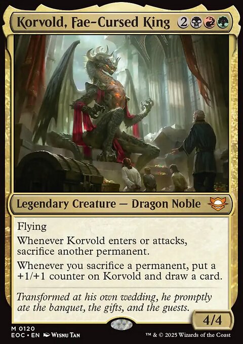Korvold, Fae-Cursed King, Edge of Eternities Commander #120, Magic: The Gathering card