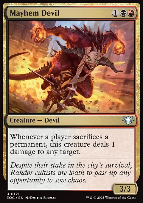 Mayhem Devil, Edge of Eternities Commander #121, Magic: The Gathering card