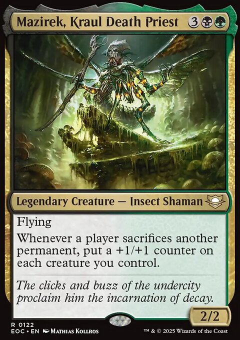 Mazirek, Kraul Death Priest, Edge of Eternities Commander #122, Magic: The Gathering card