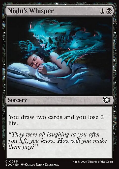 Night's Whisper, Edge of Eternities Commander #85, Magic: The Gathering card