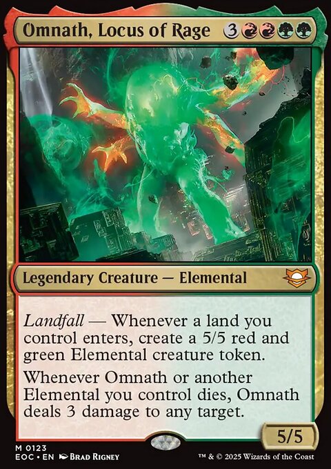Omnath, Locus of Rage, Edge of Eternities Commander #123, Magic: The Gathering card