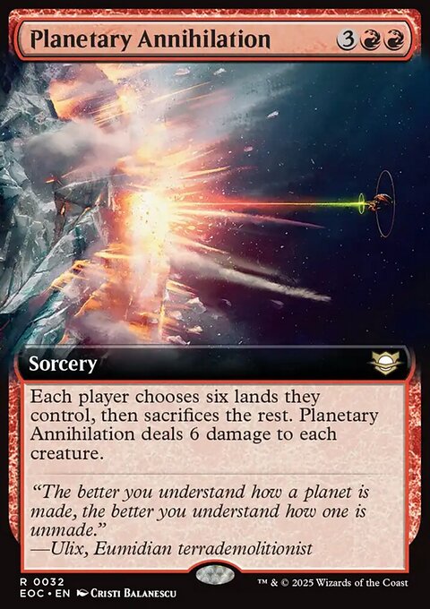 Planetary Annihilation, Edge of Eternities Commander #32, Magic: The Gathering card