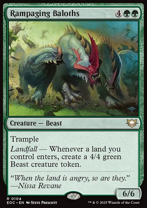 Rampaging Baloths, Edge of Eternities Commander #104, Magic: The Gathering card