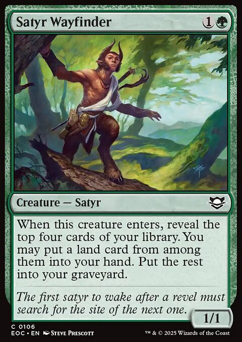 Satyr Wayfinder, Edge of Eternities Commander #106, Magic: The Gathering card
