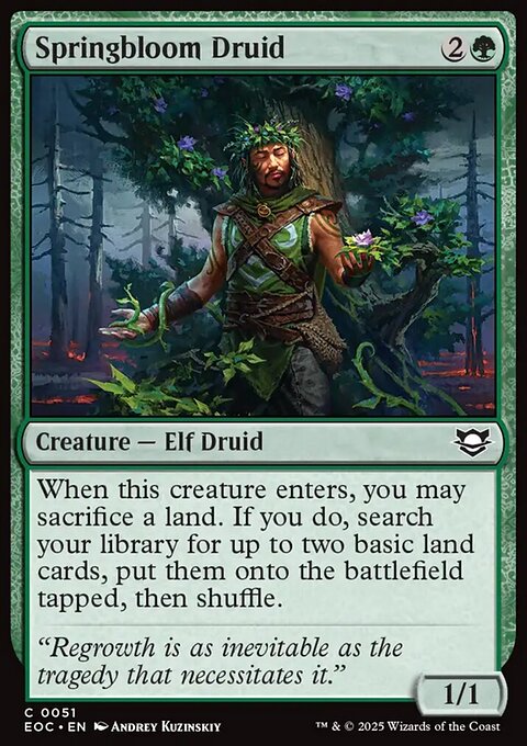 Springbloom Druid, Edge of Eternities Commander #51, Magic: The Gathering card