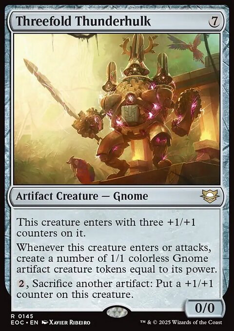 Threefold Thunderhulk, Edge of Eternities Commander #145, Magic: The Gathering card