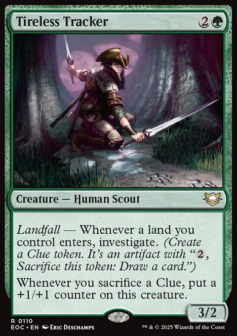 Tireless Tracker, Edge of Eternities Commander #110, Magic: The Gathering card