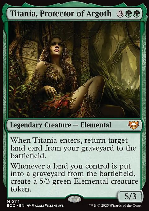 Titania, Protector of Argoth, Edge of Eternities Commander #111, Magic: The Gathering card