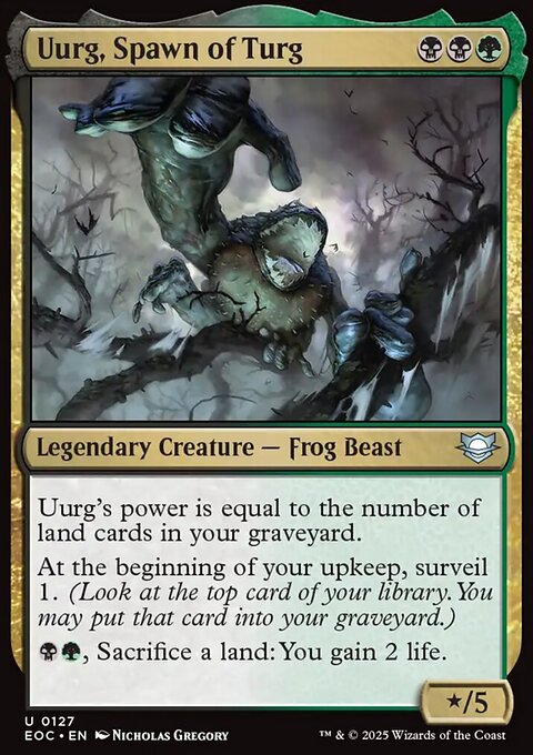 Uurg, Spawn of Turg, Edge of Eternities Commander #127, Magic: The Gathering card