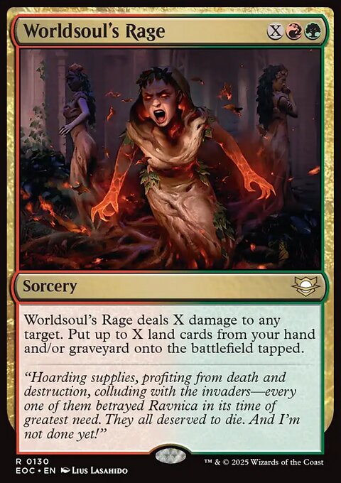 Worldsoul's Rage, Edge of Eternities Commander #130, Magic: The Gathering card