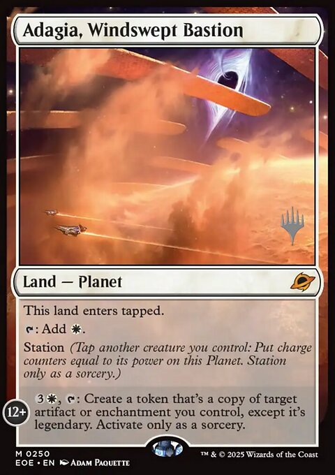 Adagia, Windswept Bastion, Edge of Eternities Promos #250p, Magic: The Gathering card