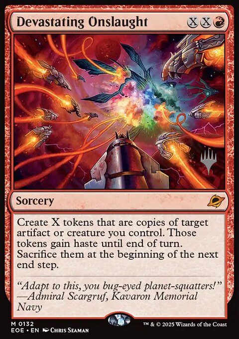 Devastating Onslaught, Edge of Eternities Promos #132p, Magic: The Gathering card