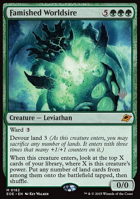 Famished Worldsire, Edge of Eternities Promos #182p, Magic: The Gathering card