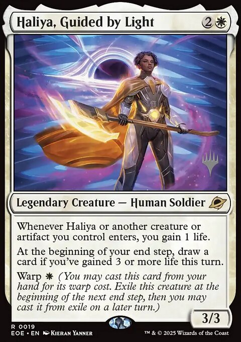 Haliya, Guided by Light, Edge of Eternities Promos #19p, Magic: The Gathering card