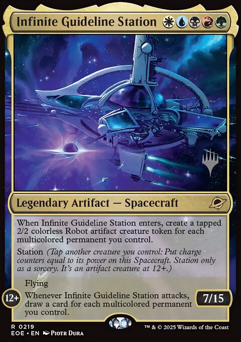 Infinite Guideline Station, Edge of Eternities Promos #219p, Magic: The Gathering card