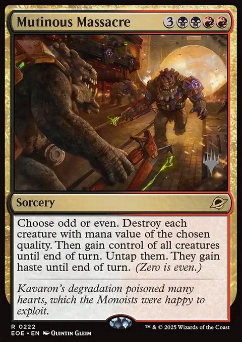 Mutinous Massacre, Edge of Eternities Promos #222p, Magic: The Gathering card