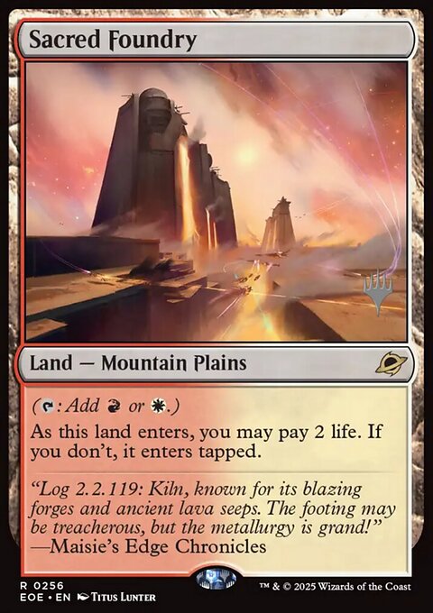 Sacred Foundry, Edge of Eternities Promos #256p, Magic: The Gathering card